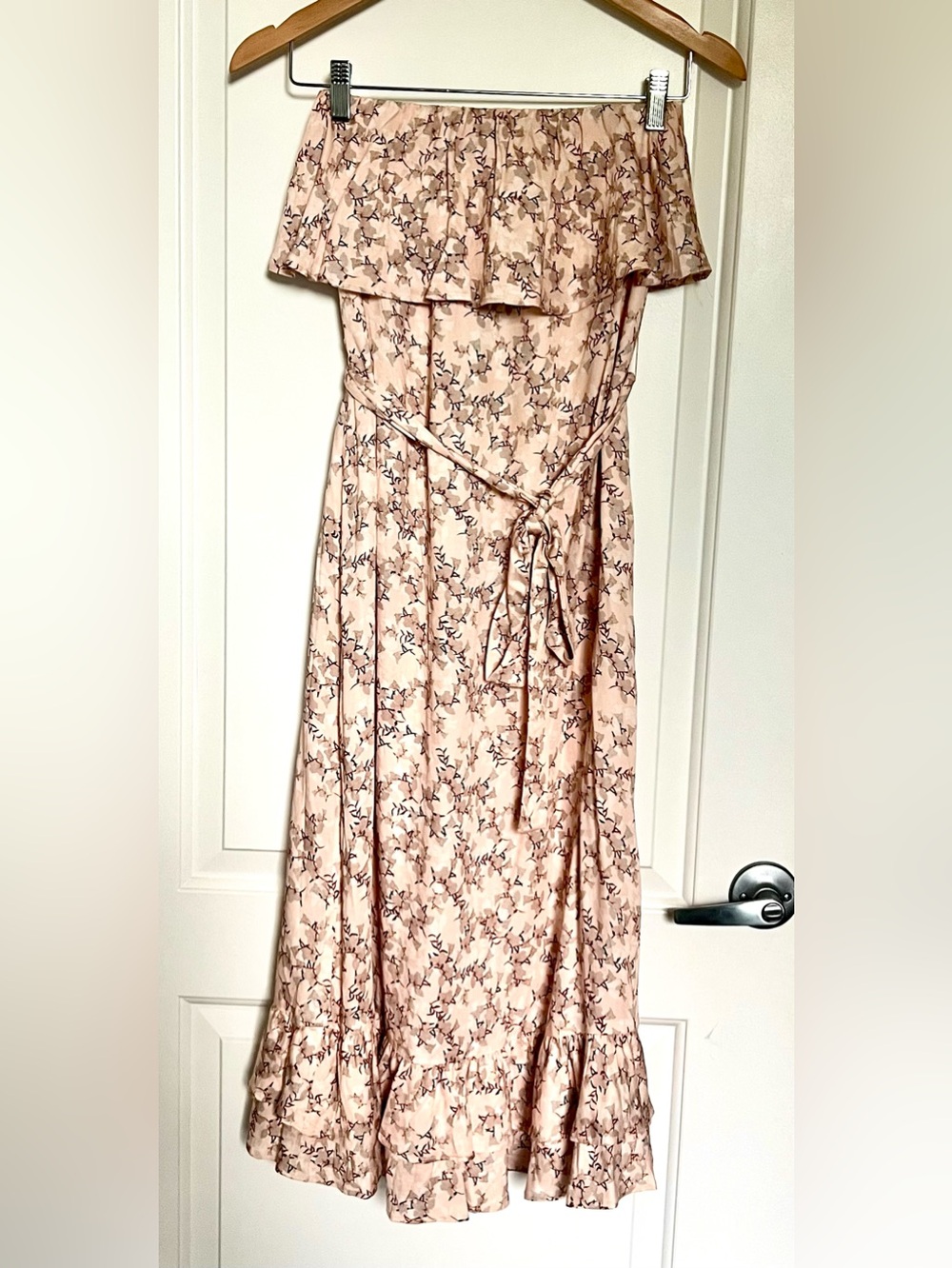 Shore NWT Ruffle Midi Dress Vintage Bloom Pink Floral Size XS
